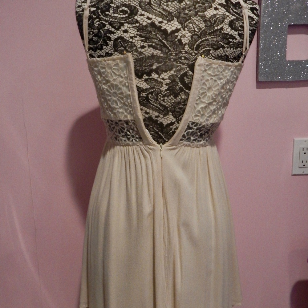 Daisy Shoppe Cream Lace Bodice Dress Size Medium - Picture 3 of 4
